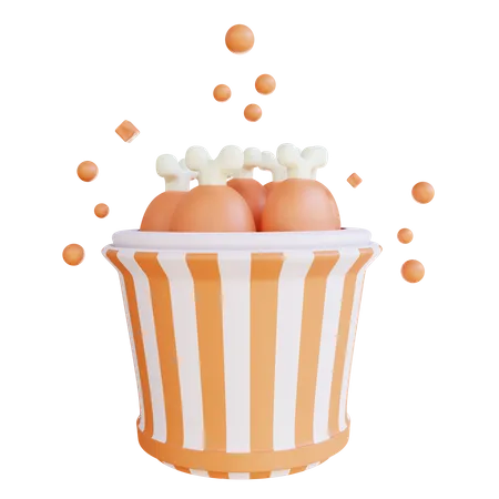 Drumstick Bucket  3D Icon