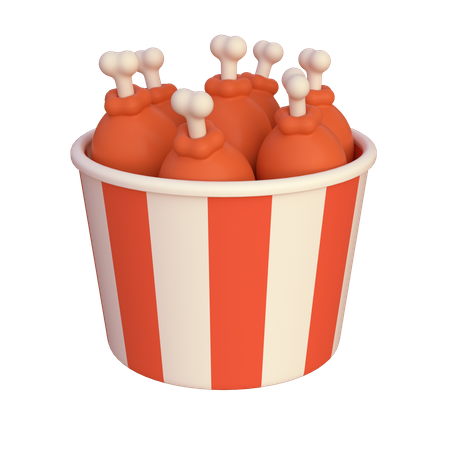 Drumstick Bucket 3D Illustration