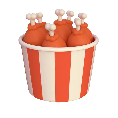Drumstick Bucket  3D Icon
