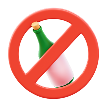 Drunkenness Is Prohibited  3D Icon
