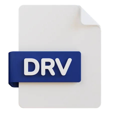 3 D Illustration Of Drv File Extension 3D Icon