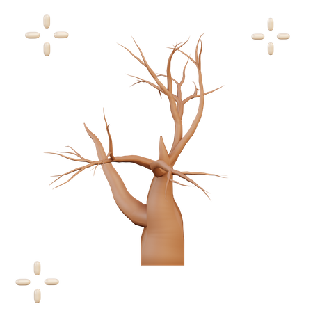Dry Tree 3D Illustration