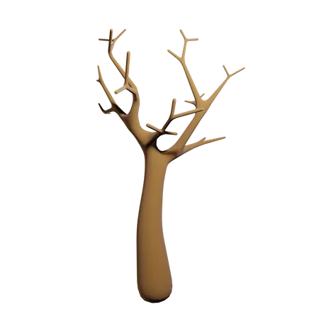 Big Tree Dry State 3 D Design 3D Icon