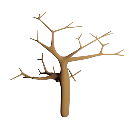 Big Tree Dry State 3 D Design 3D Icon