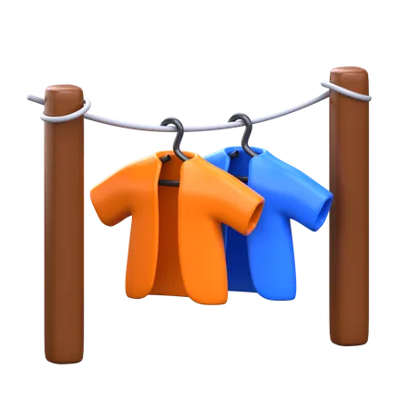Drying Clothes 3 D Hygiene Routine Icon 3D Icon