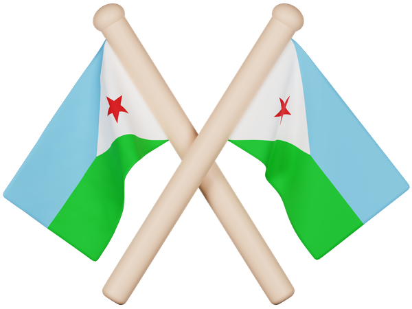 Dschibuti-Flagge  3D Icon