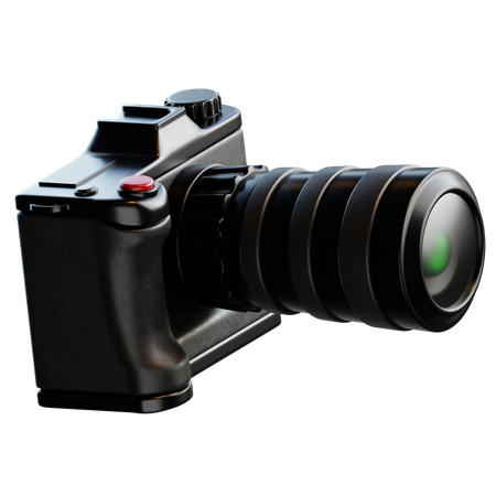 망원 렌즈가 달린 DSLR  3D Icon