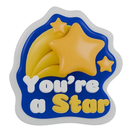 Du bist ein Star  3D Sticker