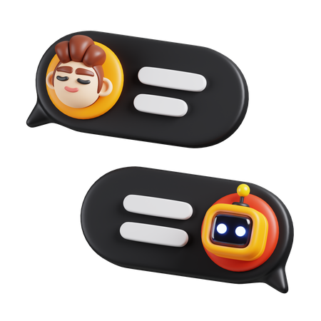 Du hast einen Chatbot  3D Icon