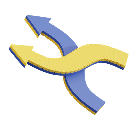 Dual Arrows Crossing  3D Icon