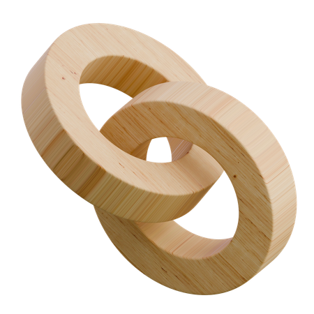 Dual Disk Wooden Abstract Shape  3D Icon