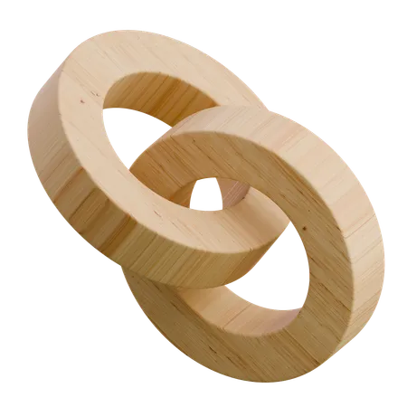 Dual Disk Wooden Abstract Shape  3D Icon