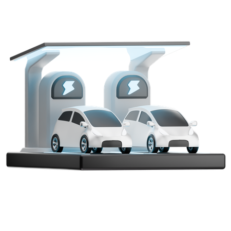 Dual Ev Charging Hub  3D Icon