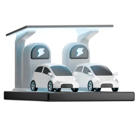 Dual Ev Charging Hub  3D Icon