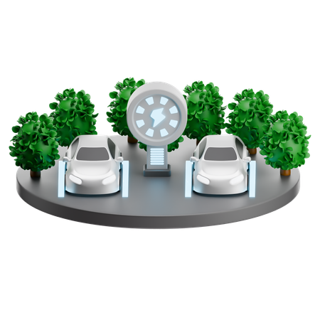 デュアルEV充電ゾーン  3D Icon