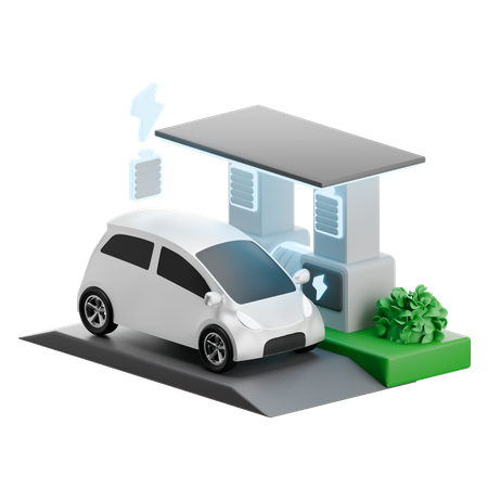 Dual Ev Charging Zone  3D Icon