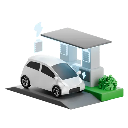 Dual Ev Charging Zone  3D Icon
