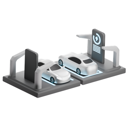 Dual Gauge Ev Charging Station  3D Icon
