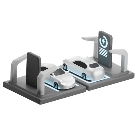 Dual Gauge Ev Charging Station  3D Icon