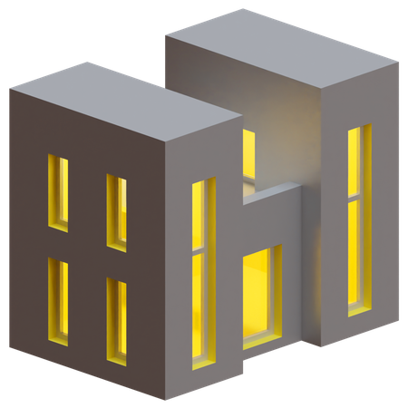 Dual house  3D Icon