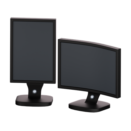 Dual Monitor Setup  3D Icon