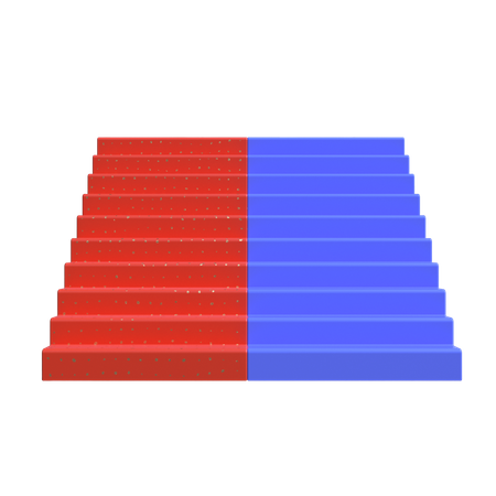 Dual Shaded Stairs  3D Icon