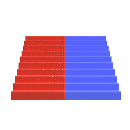 Dual Shaded Stairs  3D Illustration