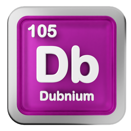 Tableau périodique du dubnium  3D Icon