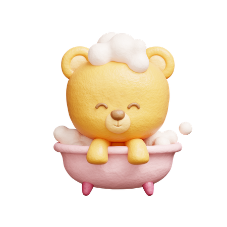 Ducha de baño de oso en la bañera  3D Icon