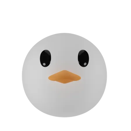 Duck 3 D Animal Head Emoji 3D Icon