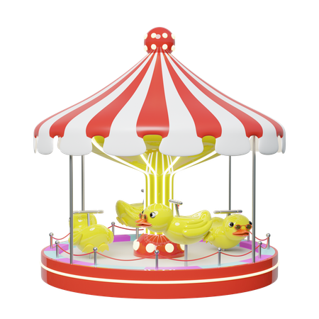 Duck Carousel  3D Illustration