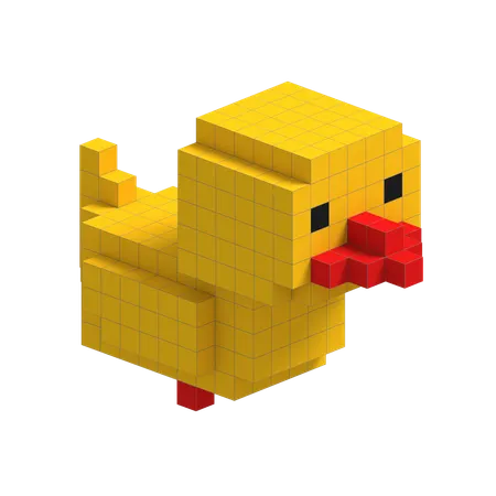 Duck Cute Voxel Art  3D Icon