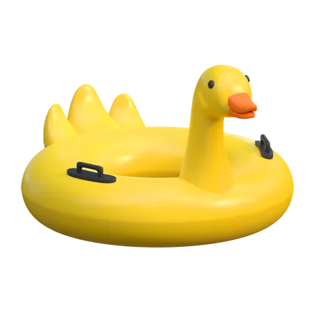 Duck Swimming Ring Icon Summer Beach Holiday 3 D Illustration 3D Icon