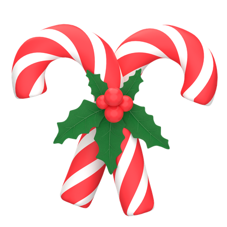 Dulces navideños con muérdago  3D Icon