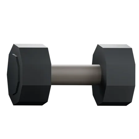 3 D Dumbbell Illustration With Alpha Background 3D Icon