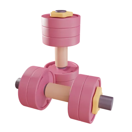 3 D Dumbbell Object With Transparent Background 3D Illustration