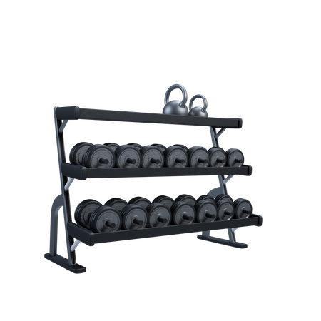 Dumbell Rack  3D Illustration