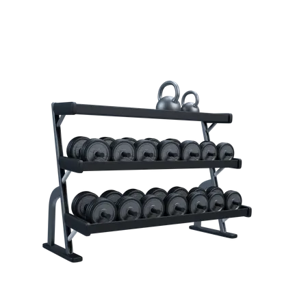 Dumbell Rack  3D Illustration