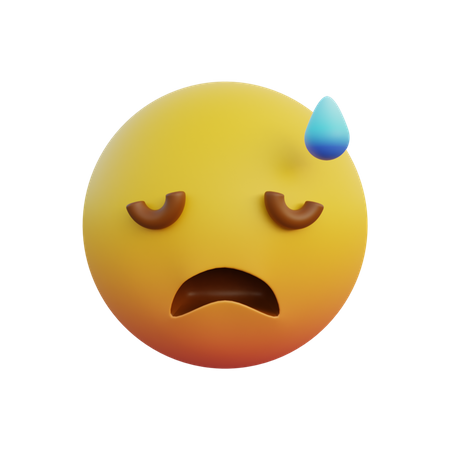 Dummes Gesicht mit kaltem Schweiß  3D Emoji