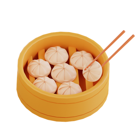 Dumpling Box 3D Icon