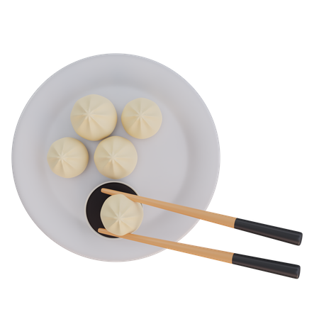 Dumpling Plate  3D Icon