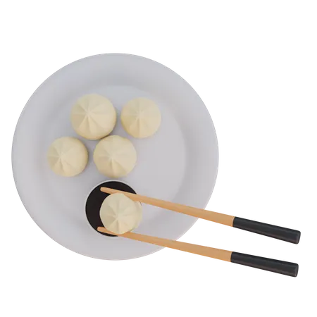 Dumpling Plate  3D Icon