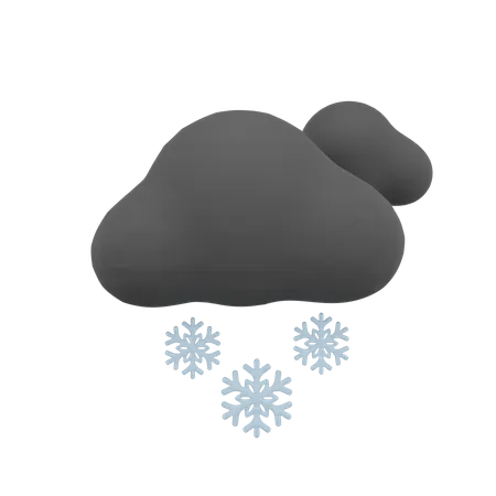 Dunkle wolke schneesturm bewölkt wetter  3D Icon