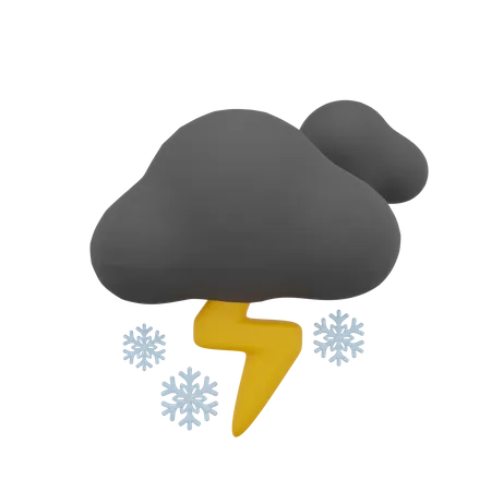 Dunkle Wolke Schneesturm Sturm Donner Tag Sonne Wetter  3D Icon