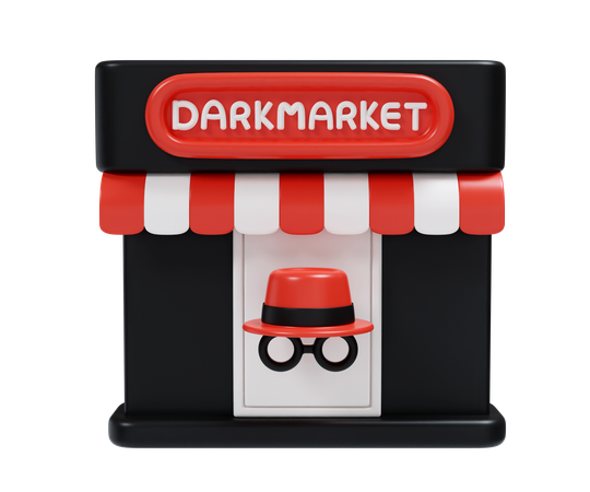 Dunkler Markt  3D Icon