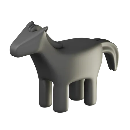 Dunkles Pferd  3D Icon