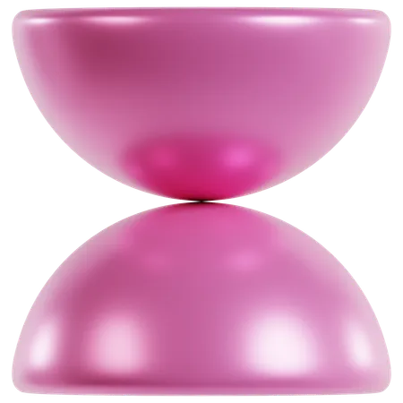 Dúo de reloj de arena rosa vibrante  3D Icon