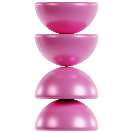 Dúo de reloj de arena rosa vibrante  3D Icon