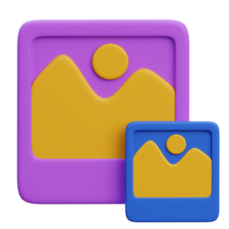 Duplicate Image  3D Icon