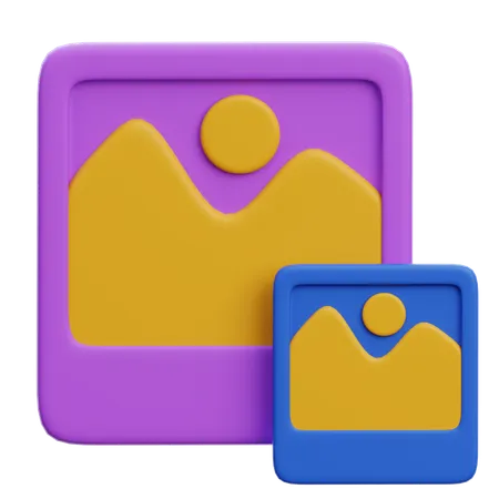 Duplicate Image  3D Icon